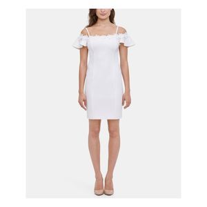 KENSIE DRESSES Womens Ivory Sleeveless Short Cocktail Body Con Dress 4